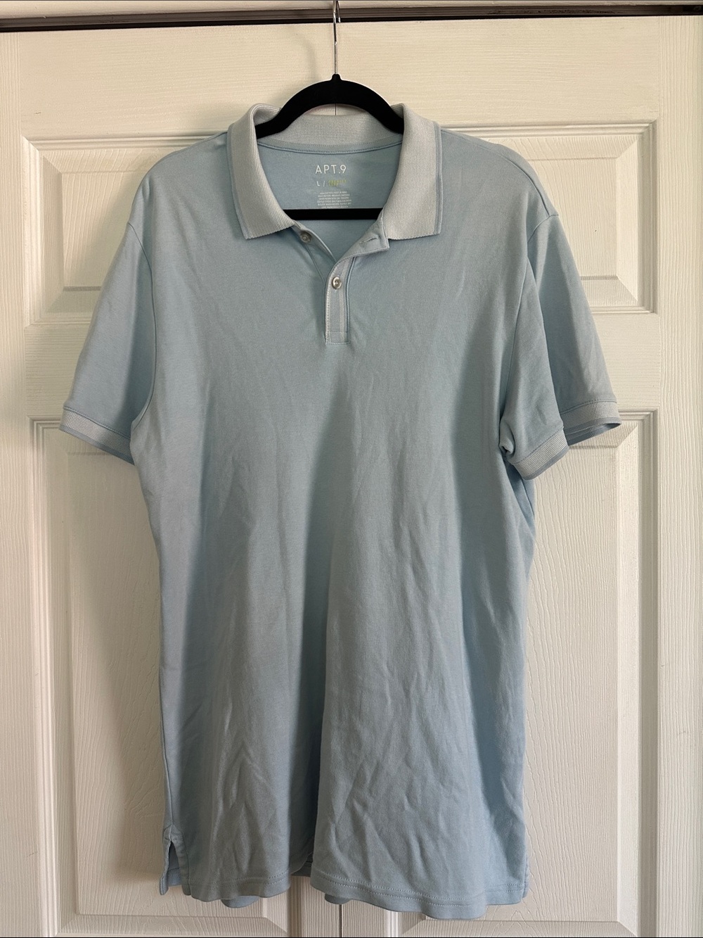Apt. 9 Men’s Light Blue Short Sleeve Polo Shirt Size Large